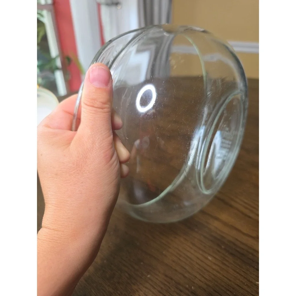 Vintage Pyrex #024‎ Clear Glass 2 Qt. Round 8 1/2